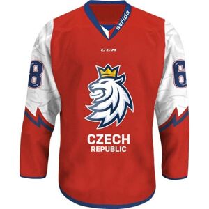 CCM DRES S VÝŠIVKOU LOGO LEV ČESKÝ HOKEJ 18/19 červená M - Fanouškovský dres