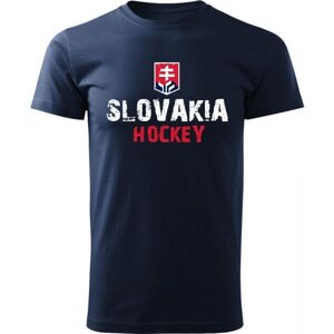 Střída NAPIS SLOVAKIA HOCKEY tmavě modrá 2xl - Pánské triko